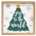 Joy to the World Christmas Tree Framed Sign