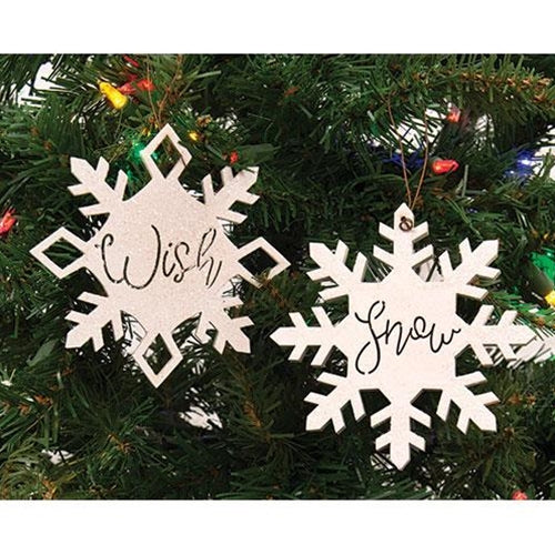 2/Set Snow & Wish Snowflake Ornaments