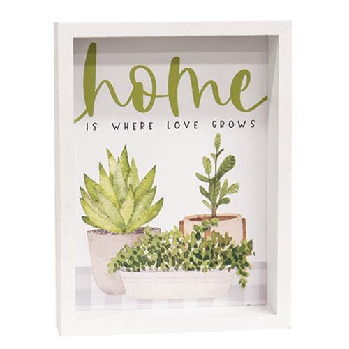 Home Is Where Love Grows Inset Box Sign 3 Asstd.