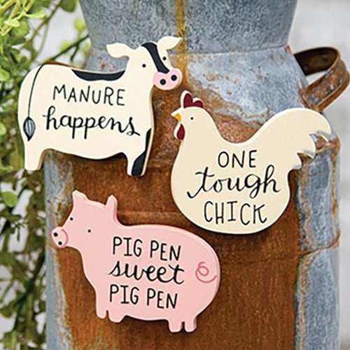 3/Set Barnyard Sayings Farm Animal Magnets