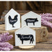 3/Set Farm Animal Silhouettes House Blocks