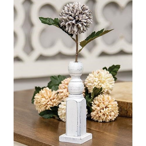 Tall White Spindle Flower Holder