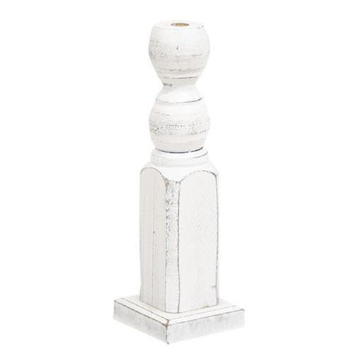 Tall White Spindle Flower Holder