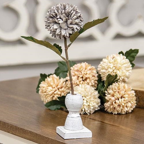 Short White Spindle Flower Holder