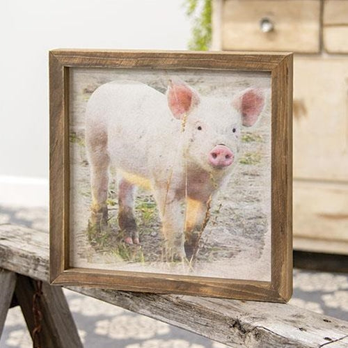 Pasture Pig Framed Print Wood Frame