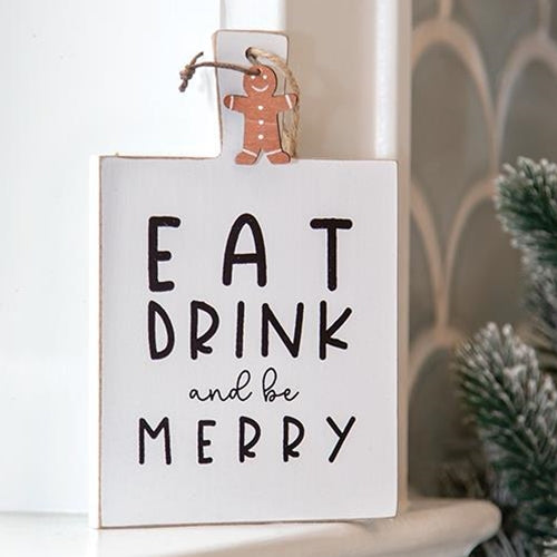 Eat Drink and be Merry Cutting Board Sign Ornament
