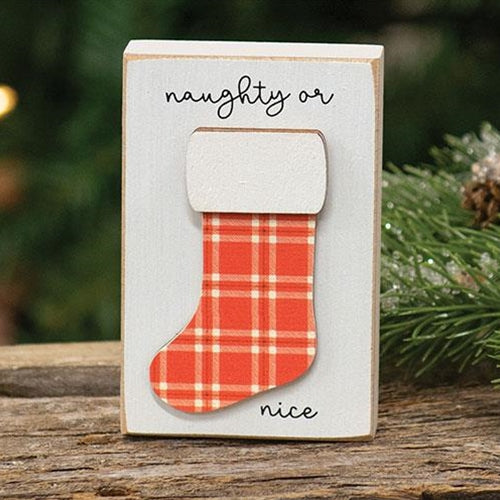 Naughty Or Nice Stocking Block