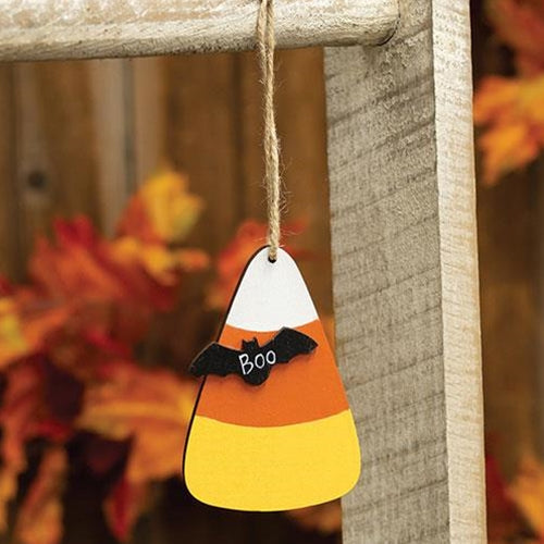 Candy Corn With Boo Bat Ornament