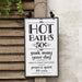 Hot Baths Sign w/Beaded Hanger