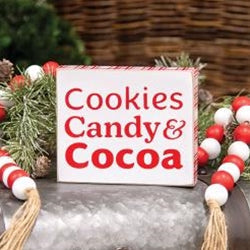 Cookies Candy & Cocoa Box Sign