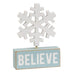 Wooden Snowflake on Believe Block
