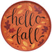 Hello Fall Autumn Leaves Round Wooden Hanging Tray