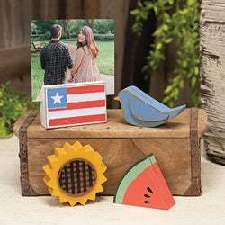 4/Set Primitive Spring & Summer Wooden Photo Blocks