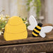 2/Set Distressed Wooden Bee & Hive Sitters