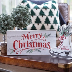 Merry Christmas Distressed Shiplap Look Box Sign