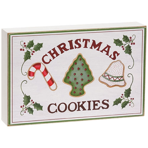 Christmas Cookies & Holly Box Sign