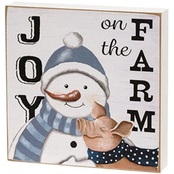 Joy on the Farm Box Sign 3 Asstd.