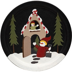 Snowman & House Plate 3 Asstd.