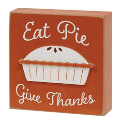 2/Set Eat Pie Box Sign & Pie Chunky Sitter