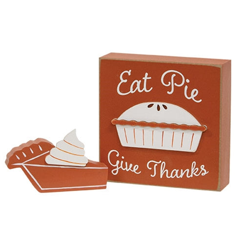 2/Set Eat Pie Box Sign & Pie Chunky Sitter
