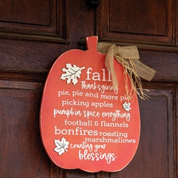 Counting Your Blessings Pumpkin Sign
