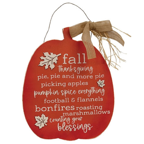Counting Your Blessings Pumpkin Sign