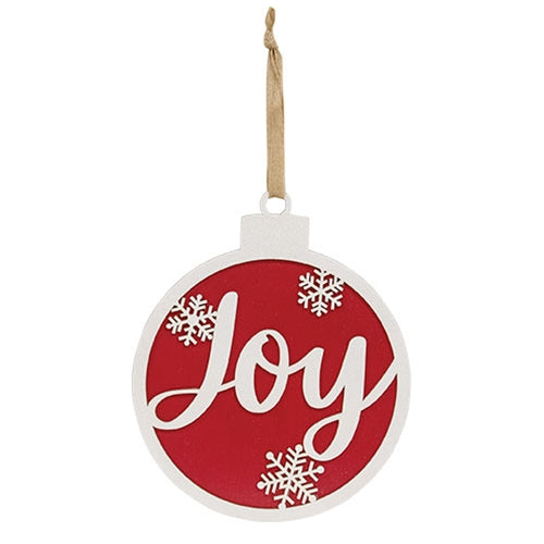Glittered Joy & Snowflakes Christmas Bulb Sign