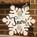 Glittered Let it Snow Snowflake Sign