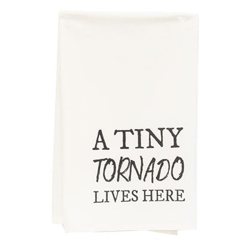 A Tiny Tornado Lives Here Dish Towel
