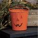 Orange Pumpkin Face Metal Bucket