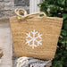 Snowflake Jute Tote