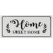 Home Sweet Home White Metal Wall Sign