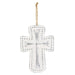 Distressed Metal Cross Dotted Ornament