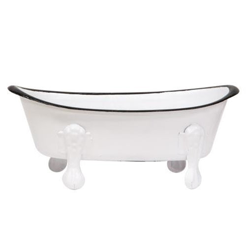 White Iron Bathtub Soap Dish