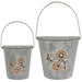 2/Set Washed Metal Sunflower & Bee Wall Buckets