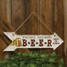 Ice Cold Beer Sold Here Hanging White Metal Sign