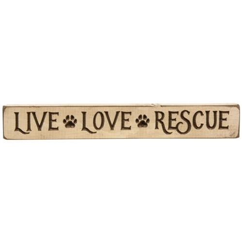 Live Love Rescue Engraved Block 12"