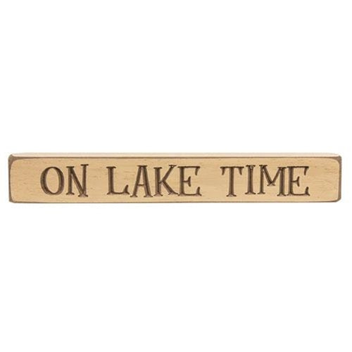 On Lake Time Engraved Block 12"