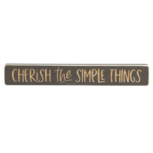 Cherish the Simple Things Engraved Block 12"