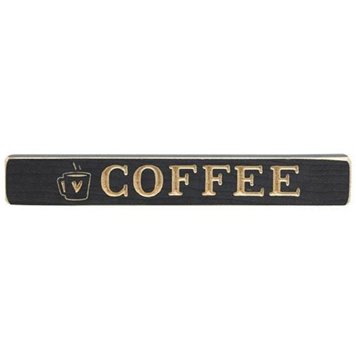 COFFEE w/Heart Mug Engraved Block 12"