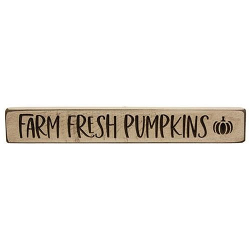 Farm Fresh Pumpkins Engraved Block 12"