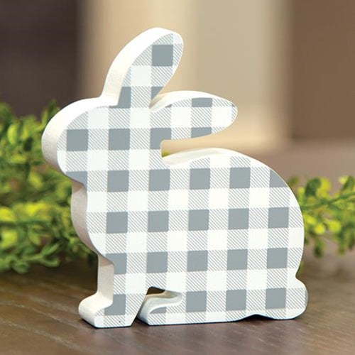 Gray & White Buffalo Check Chunky Bunny