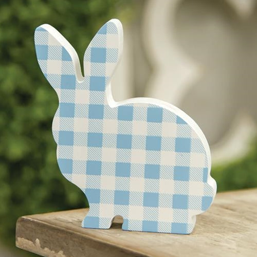 Blue & White Buffalo Check Chunky Bunny