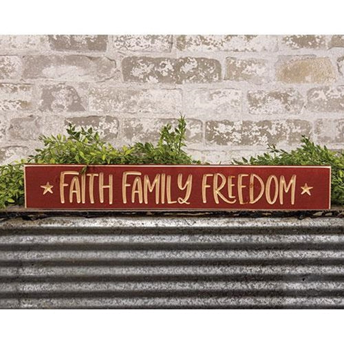 Faith Family Freedom Engraved Sign 24"