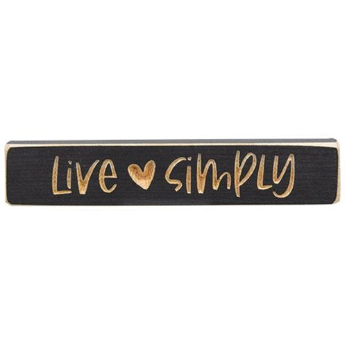 Live Simply Engraved Block 9"