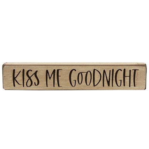 Kiss Me Goodnight Engraved Block 9"