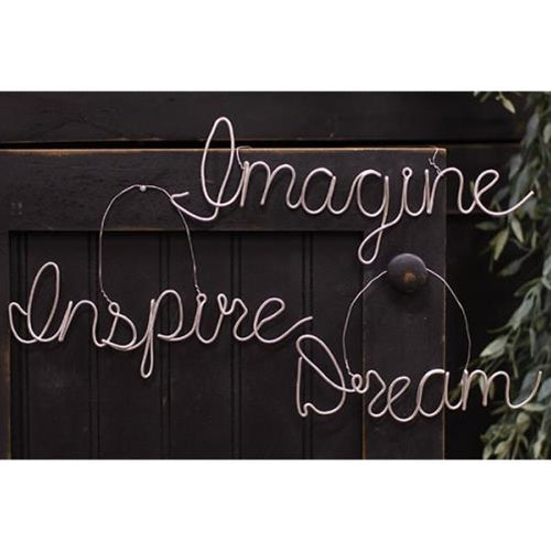Inspire Imagine Dream Script Metal Ornament 3 asstd.