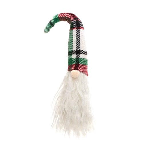 Plaid Santa Gnome Ornament