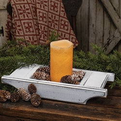 Distressed Wooden Brick Mold Candle Tray Farmhouse White