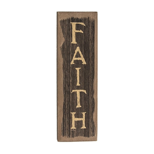 Faith Vertical Distressed Barnwood Sign
